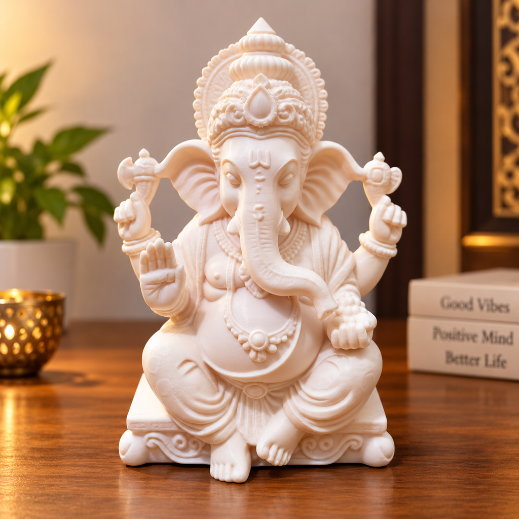 3D Printed Lord Ganesha Idol – Decorative & Spiritual Home Decor