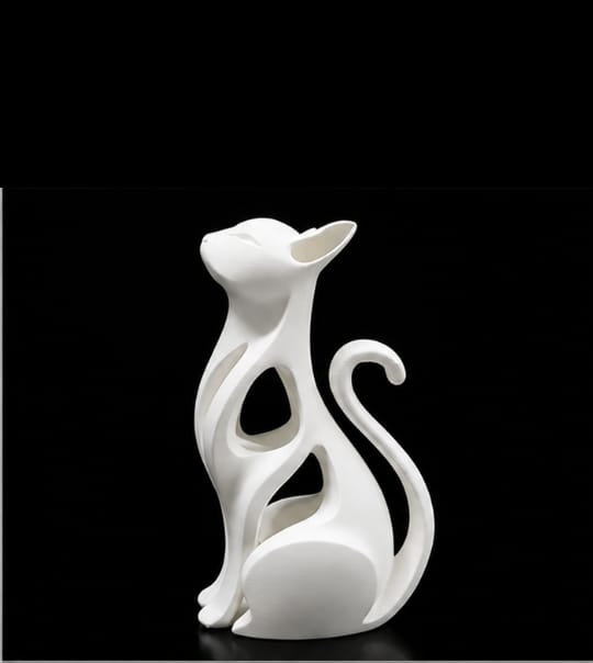 3D Printed Modern Cat Sculpture – 15 cm | Minimalist Home Decor