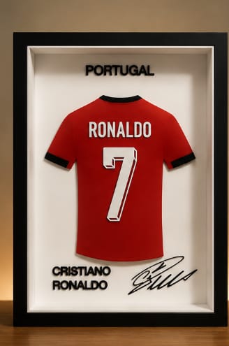 Cristiano Ronaldo 7 – 3D Printed Football Jersey Frame Decor