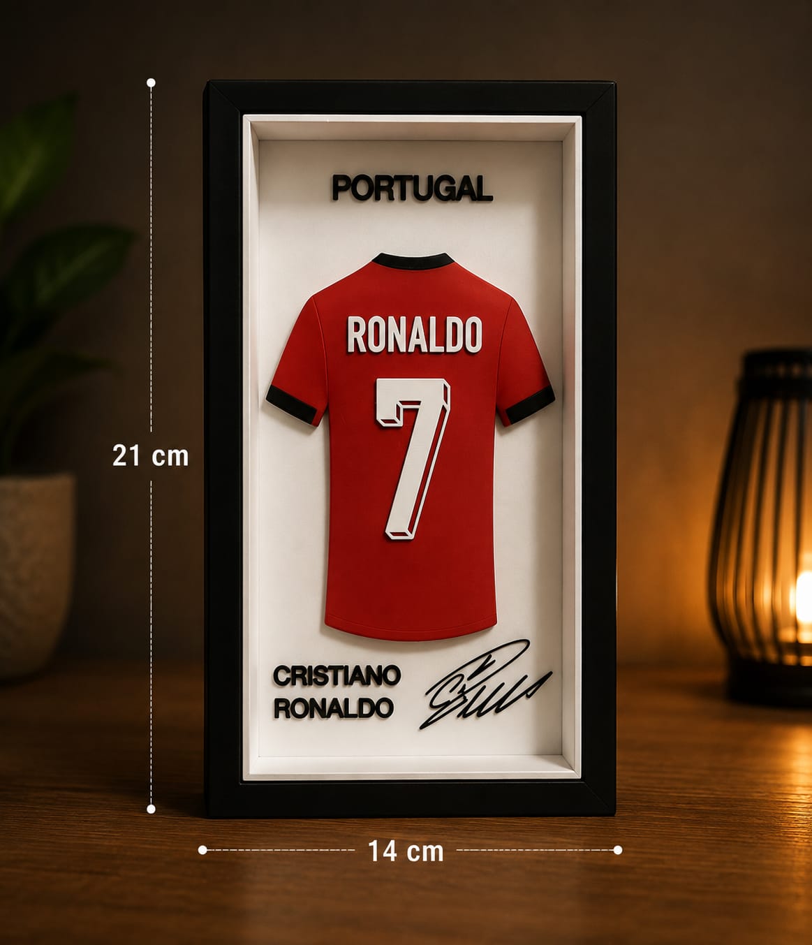 Cristiano Ronaldo 7 – 3D Printed Football Jersey Frame Decor