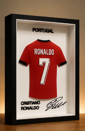 Cristiano Ronaldo 7 – 3D Printed Football Jersey Frame Decor